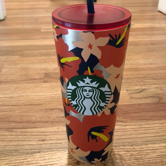 Starbucks 24oz Metal Floral Cup New Tags